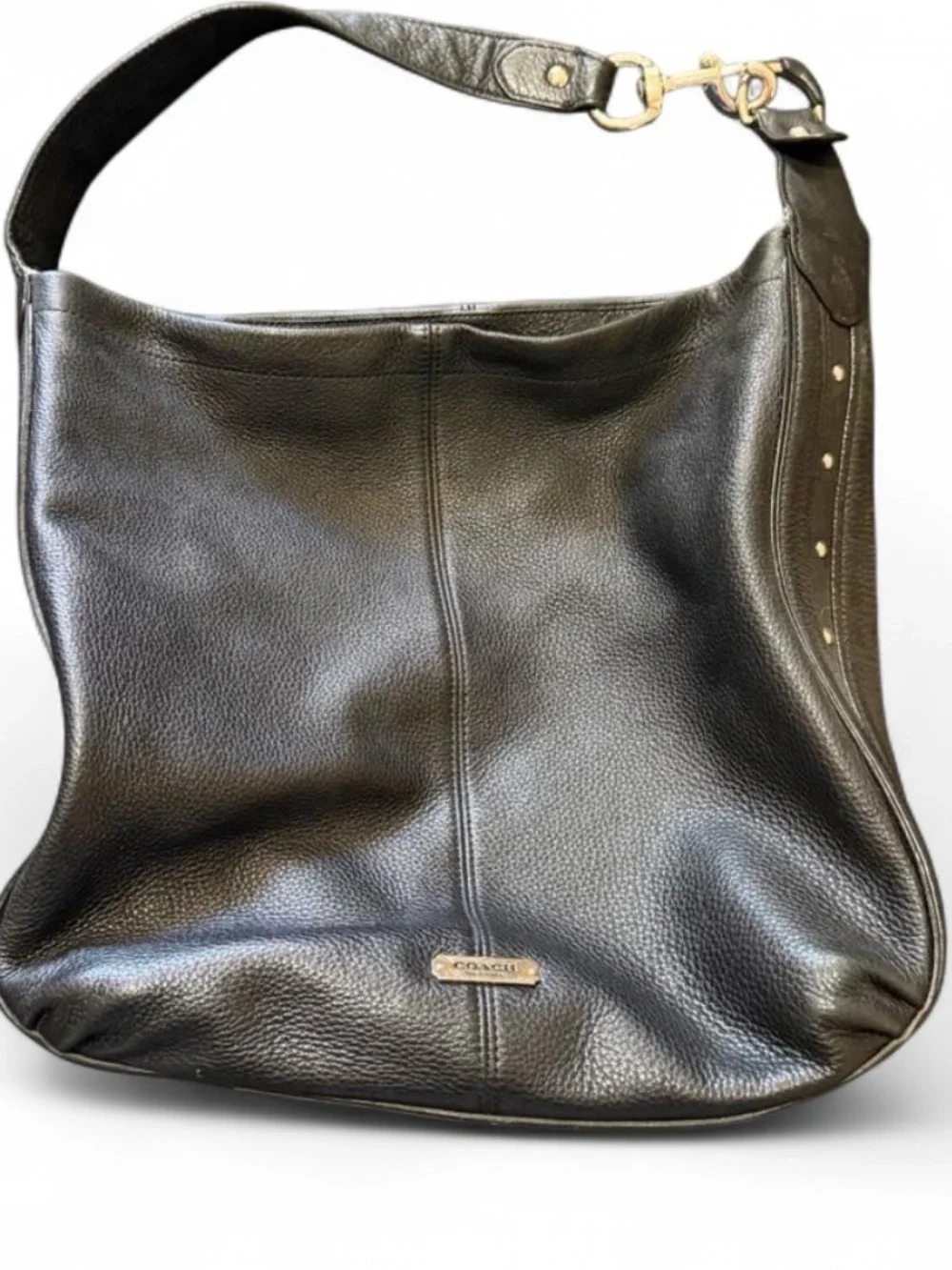 Coach Black Pebbled Leather Hobo Bag